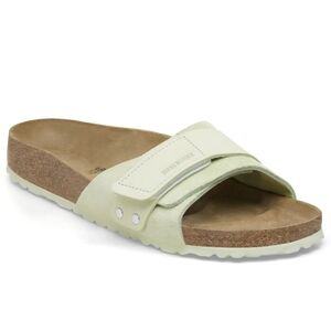 Brand New Birkenstock Oita Suede Leather Slides Faded Lime Size 39